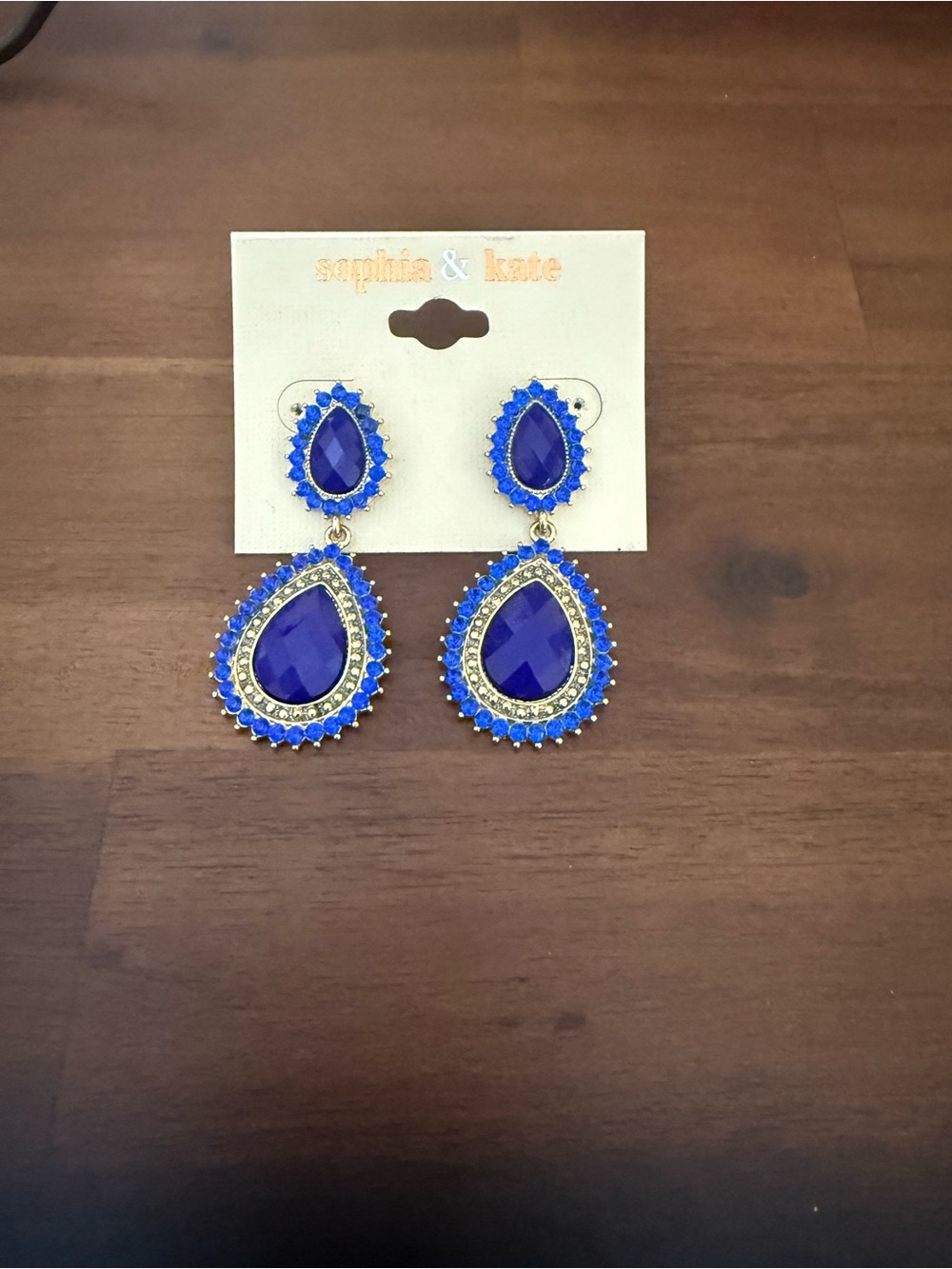 Cobalt Teardrop Dangle Earrings